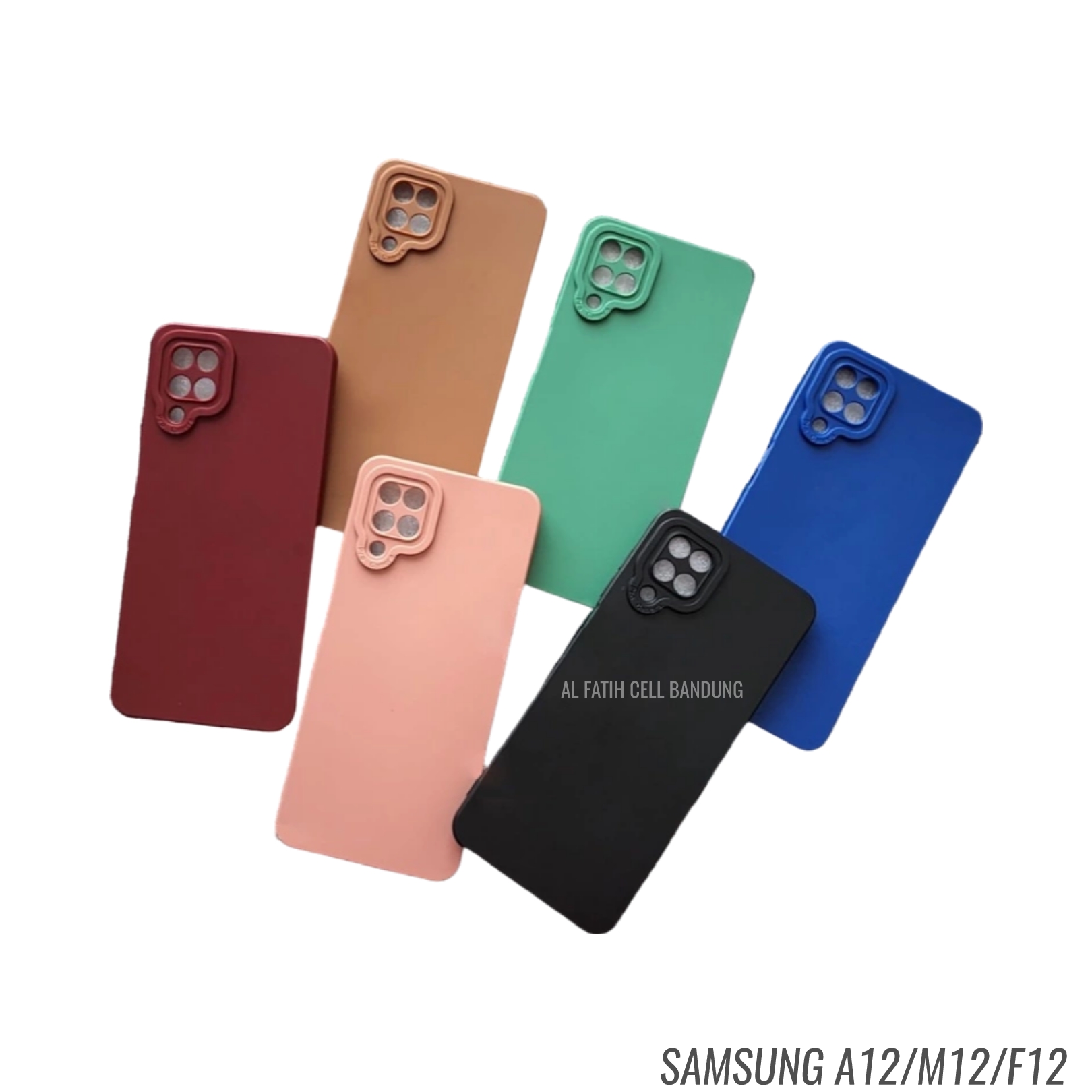 Case Samsung A12 M12 F12 Softcase Maccaron Pro Camera Full Cover