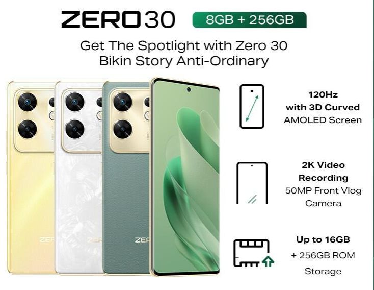 Infinix Zero 30 4G 8/256GB Garansi Resmi Harga  2,649,000 Ringgit*Penghantaran Percuma