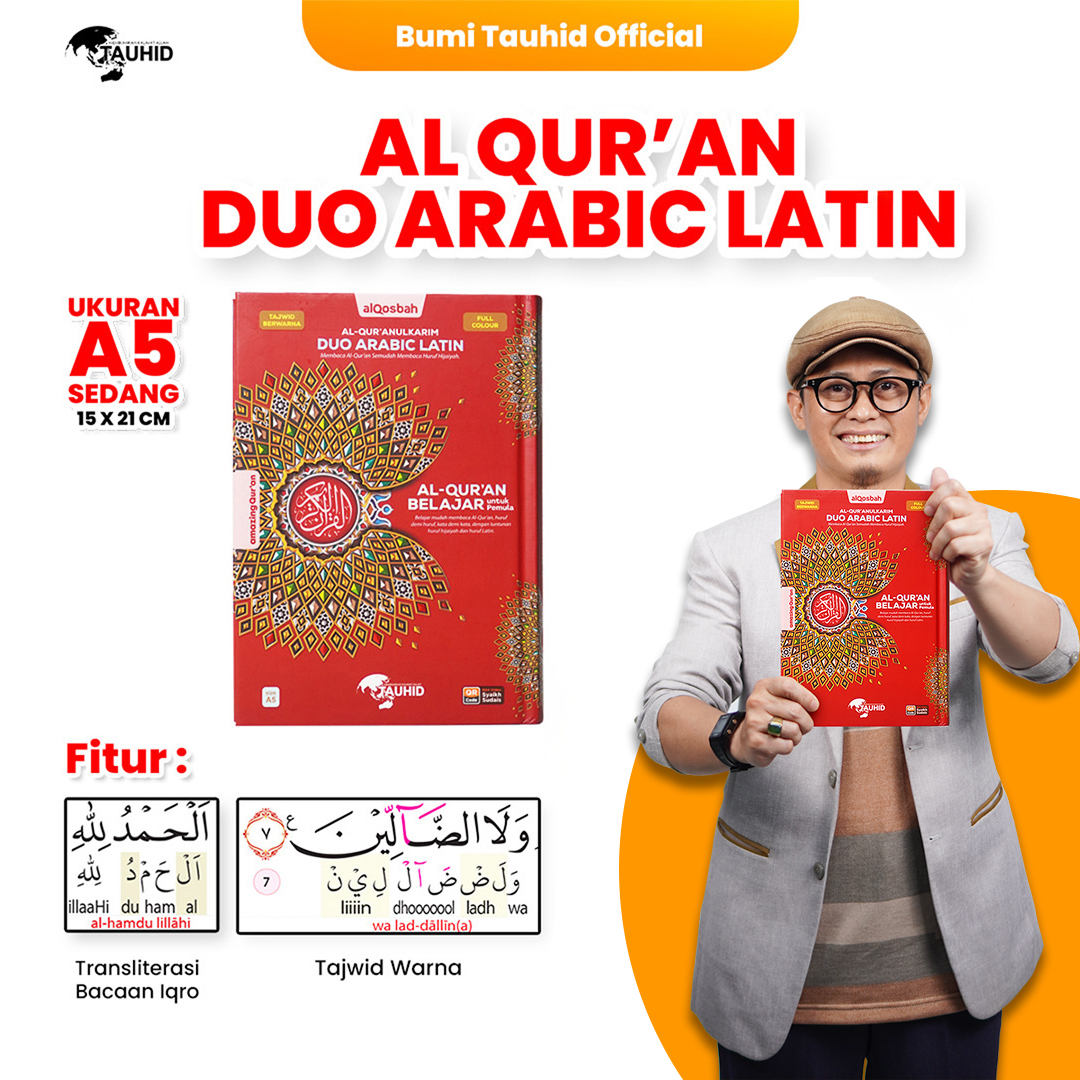 Al Quran Duo Arabic Latin A5 Alquran Learn Hijaiyah Al Quran and Iqro at the Same Time - Merek alqosbah Harga 99,000 rupiah*Gratis Ongkir