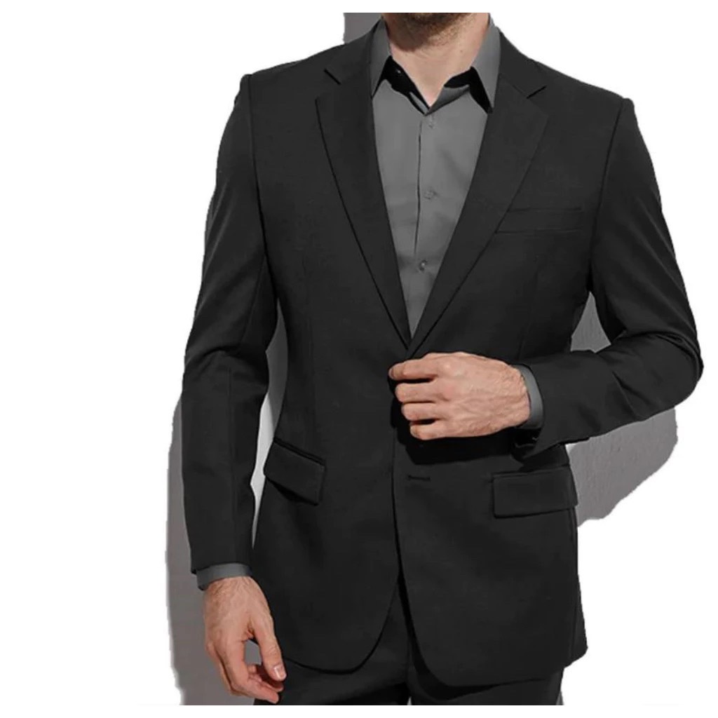 Men's Black Formal Slimfit Double Breasted Blazer wisuda Suit pernikahan Suit