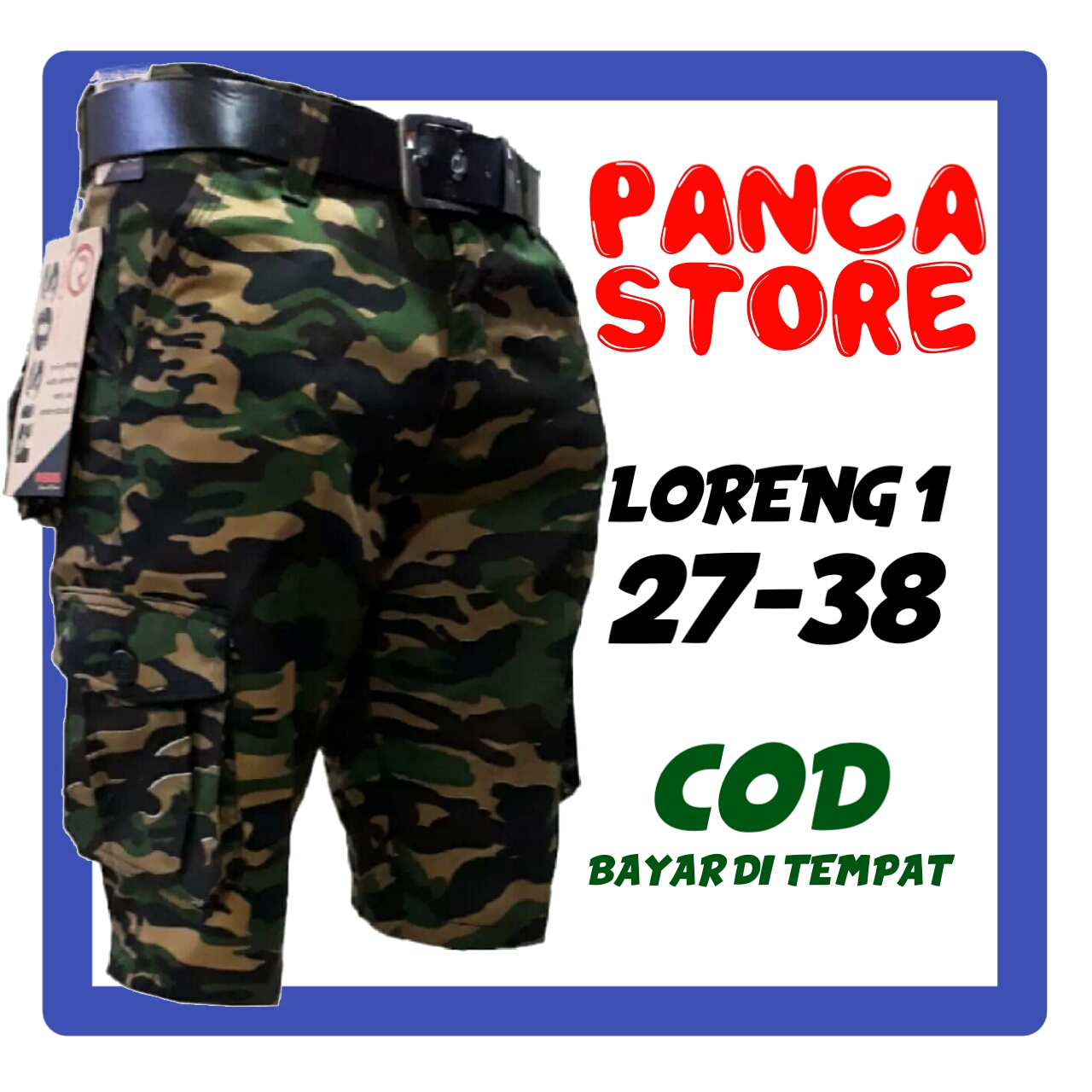 CELANA CARGO LORENG PENDEK ARMY / BAHAN 