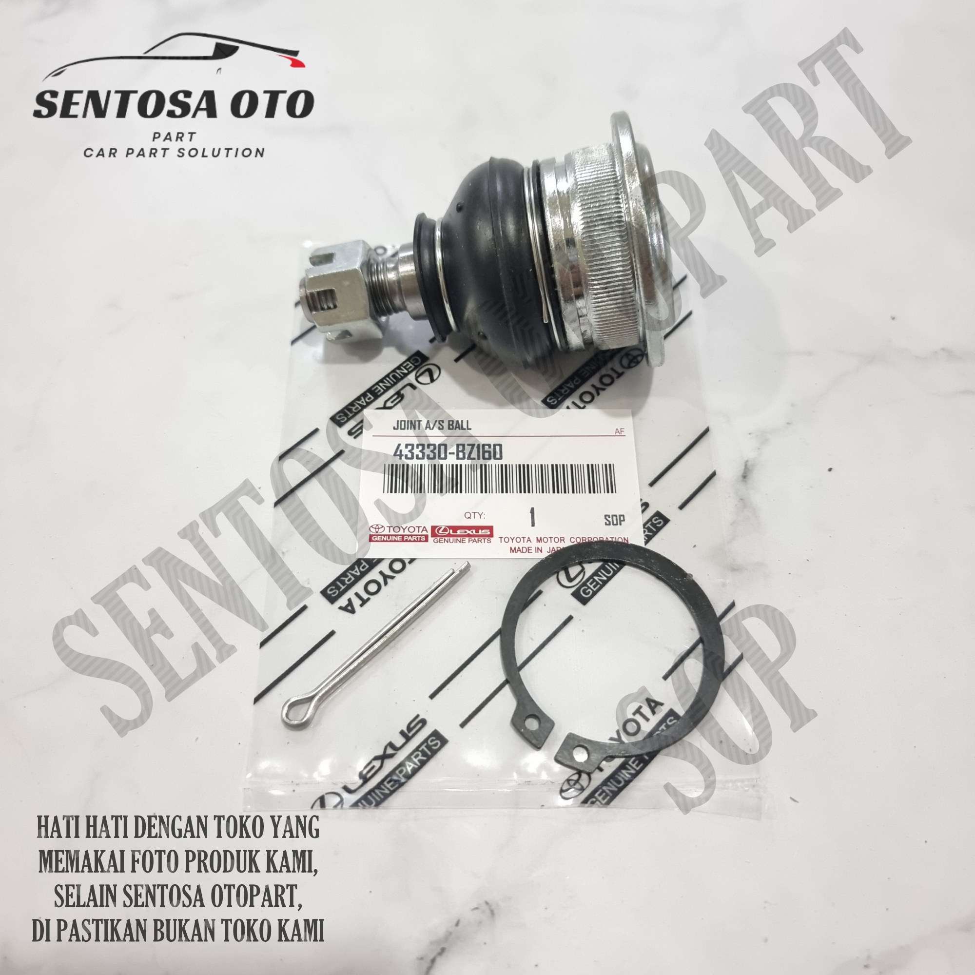 Ball Joint Lower Arm Depan All New Avanza Xenia Veloz 2012 2013 2014 2015 P/N 43330-BZ160 Harga 62,500 rupiah*Gratis Ongkir