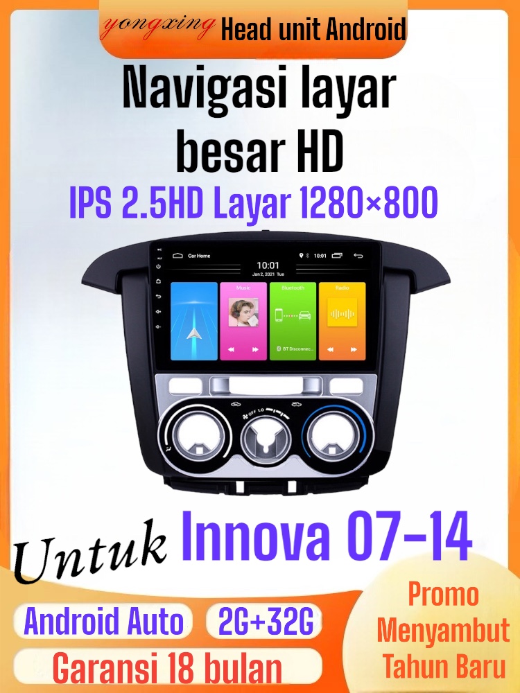 Head Unit Android Untuk Toyota Innova Tahun 2011-2015 9Inch Penerima Navigasi & Penerima AV Android 4 Core A7 1.5GHZ Processor, Layar IPS 2.5D HD, Kompatibel dengan Perekam Mobil, Sistem Lancar 5 Tahun Tanpa Lag Harga 1,180,000 rupiah*Gratis Ongkir