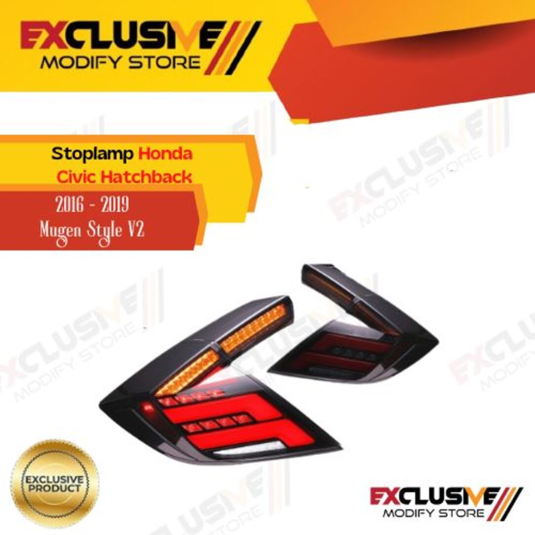 Stoplamp Honda Civic hatchback Mugen V2 style red smoke 2016 - 2019 Harga 3,750,000 rupiah*Gratis Ongkir