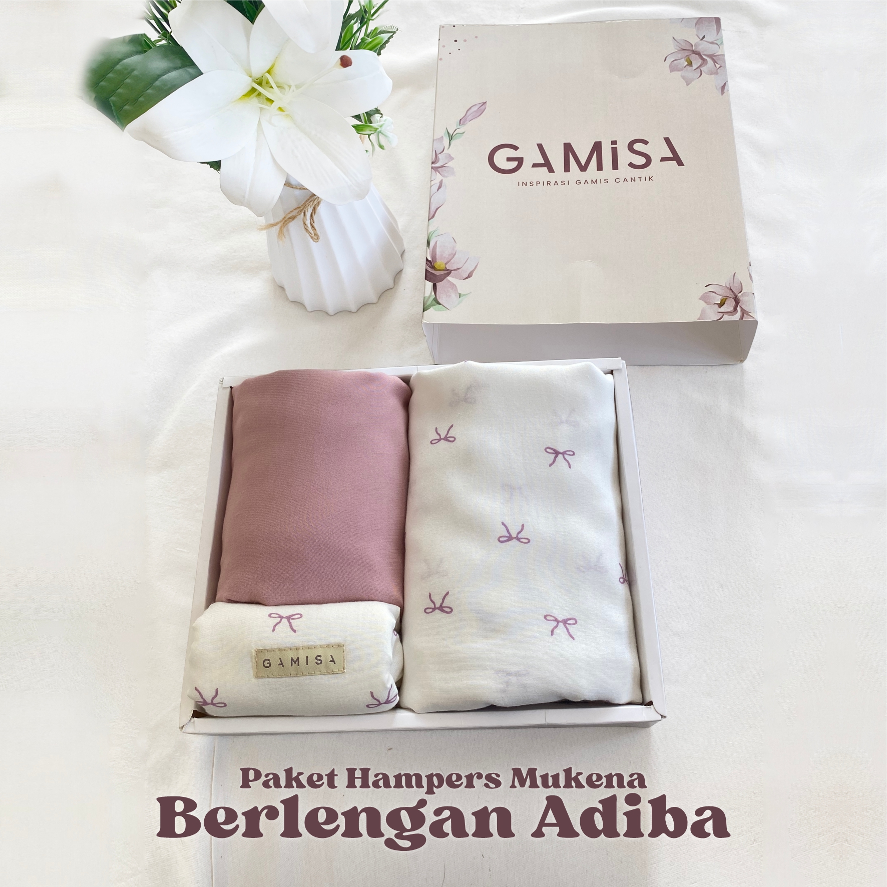 Adiba Series Adult Mukena Hampers - Premium Rayon Viscose Material hadiah box for hadiah with Contempo…