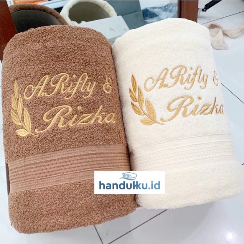 Custom Embroidered Towels - pernikahan Towels / hadiah Towels - 70X140 cm Without Box 2 Pcs