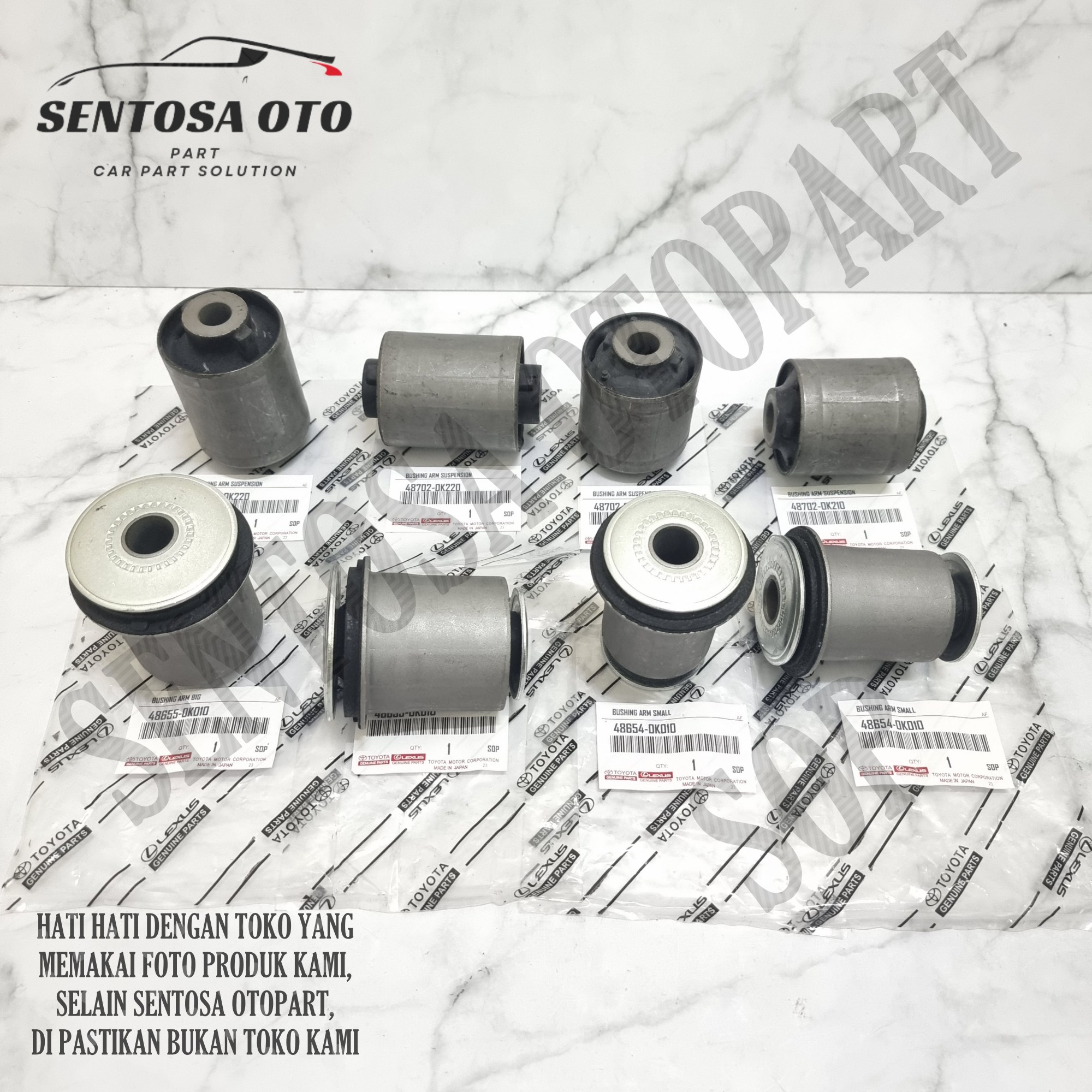 Bushing Lower Arm Set Depan Belakang Innova Hilux Single Cabin 1Set 8Pcs Harga 510,000 rupiah*Gratis Ongkir