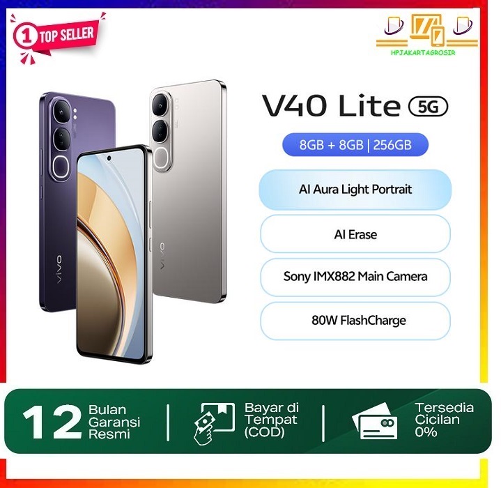 Vivo V40 Lite 5g & 4g (8/256) - Ai Aura Light, Ai Erase, Sony Imx882, 80W Flashcharge Harga  2,275,000 Ringgit*Penghantaran Percuma