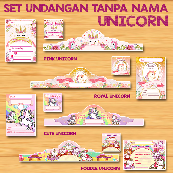 Kartu Undangan Ulang  Tahun  Unicorn Gambaran 