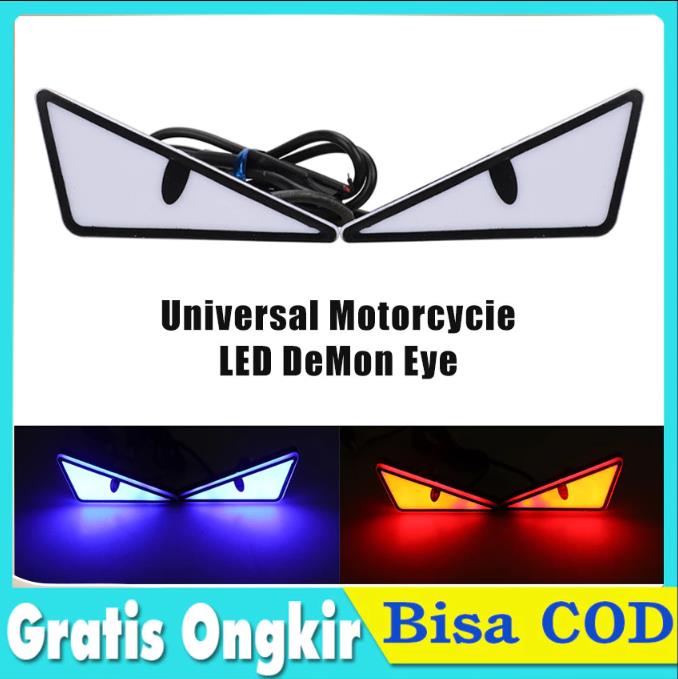 Triangle Demon Eye Motorcycle Decorative Lights - Waterproof Led License Plate Decoration Lights with Universal Bolts，Decorative Motorcycle Lights Devil Motif Accessories Led Lights Harga  19,799 Ringgit*Penghantaran Percuma