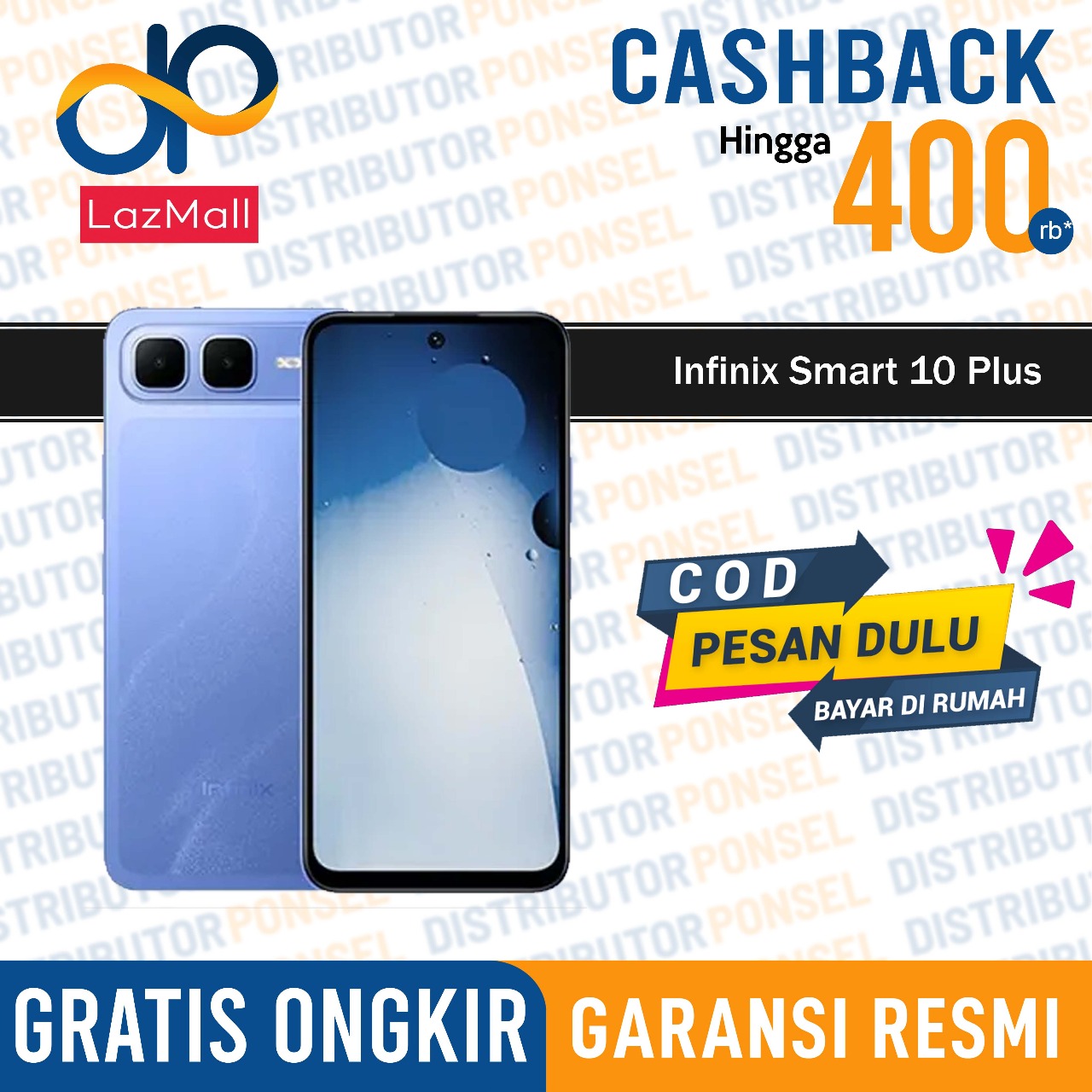 Infinix Smart 10 Plus 8/128GB Garansi Resmi Harga 1,488,000 rupiah*Gratis Ongkir