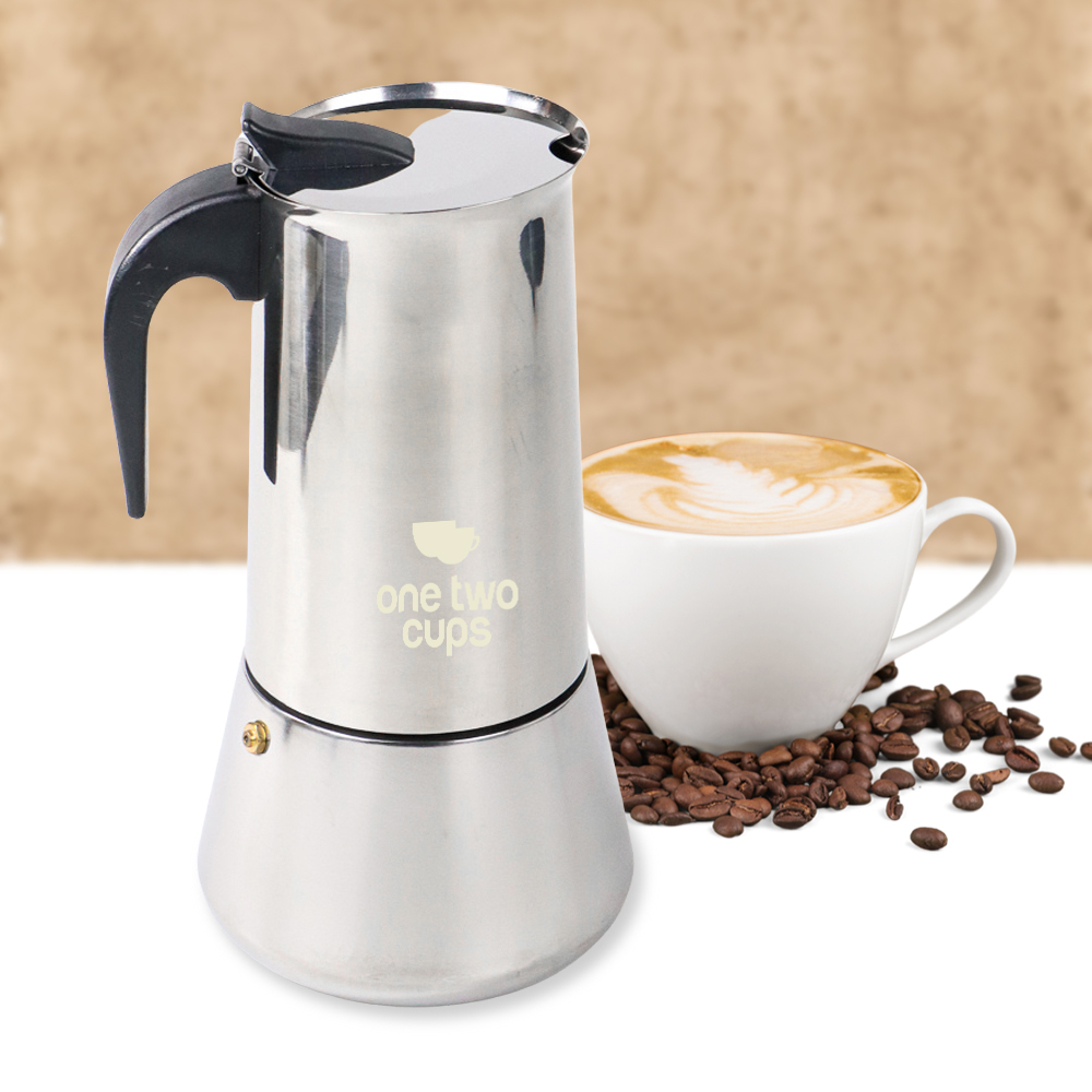 One Two Cups Teko Moka Pot Espresso Coffee Maker Stovetop 12 Cup 600ml