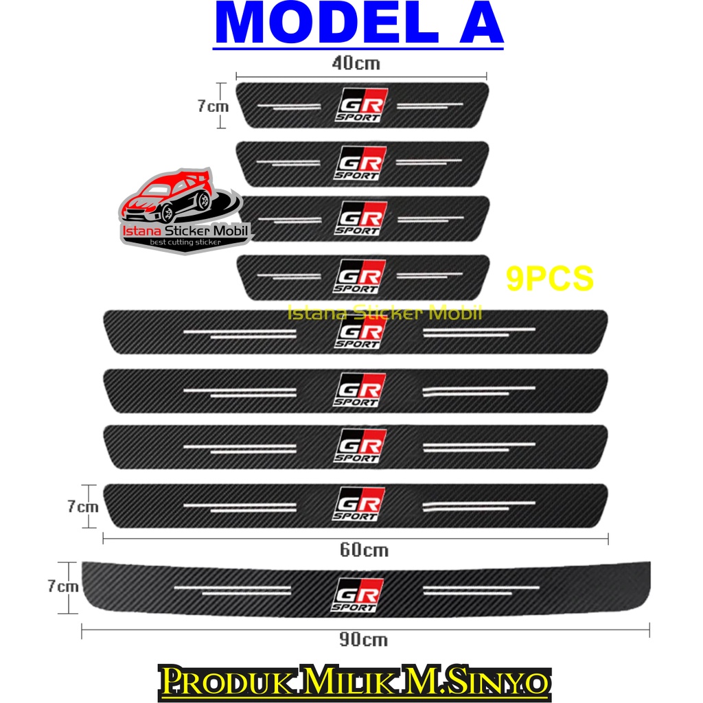 sticker gr sport carbon 3d pelindung stiker gazoo racing toyota gr yaris agya veloz fortuner innova toyora rush karbon 3d protector 9PCS Harga 65,000 rupiah*Gratis Ongkir