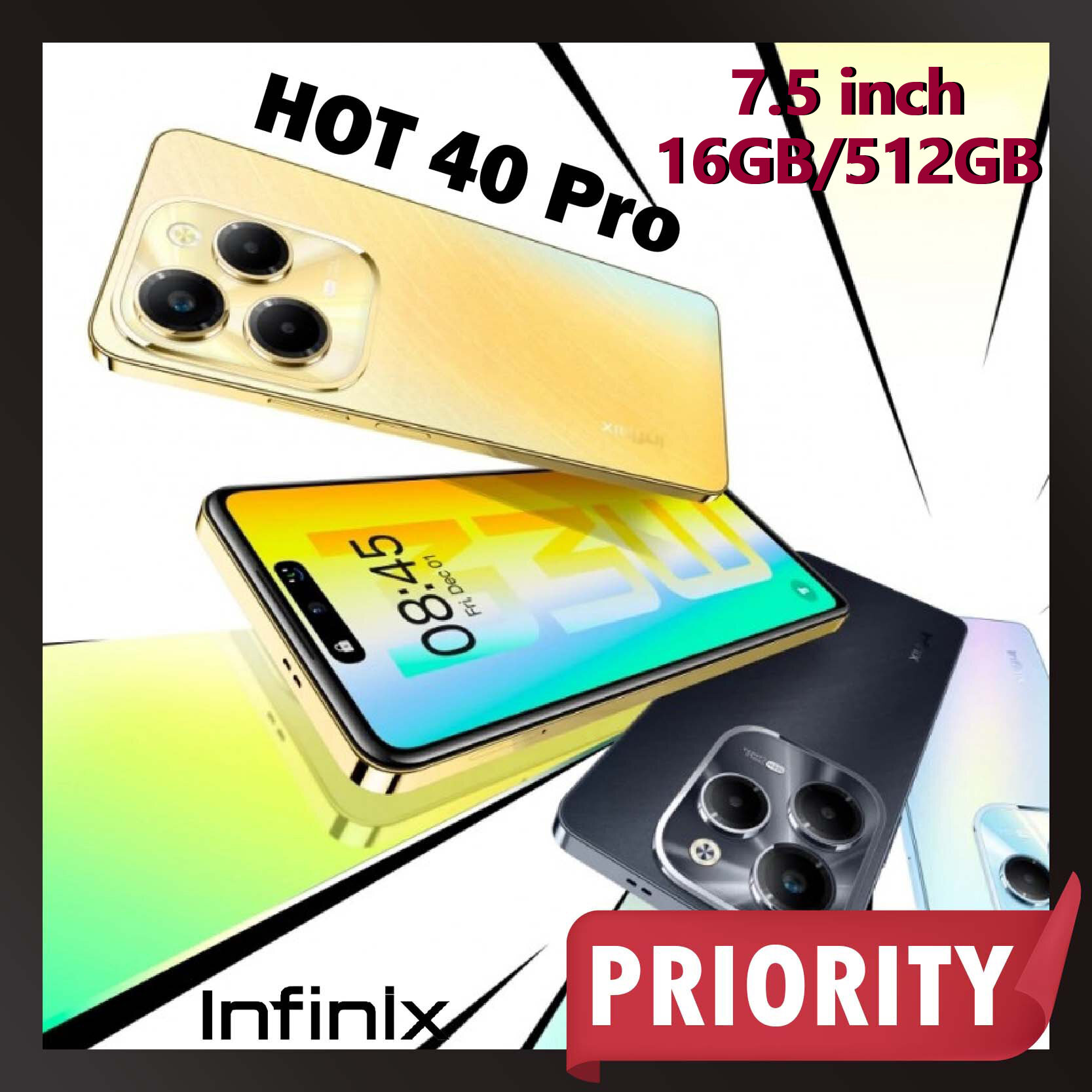 【2025 New】Cheap Cellphone Inflnix Hot 40 Pro Nfc 7.5 Inch 120Hz 5g Mobile Phone Ram 16Gb Rom 512Gb 8000Mah New Cheap Smartphone Android13 Mobile Phone Official Guarantee Hd Camera Dual Card Latest Cheap Promo Phone Harga  949,000 Ringgit*Penghantaran Percuma