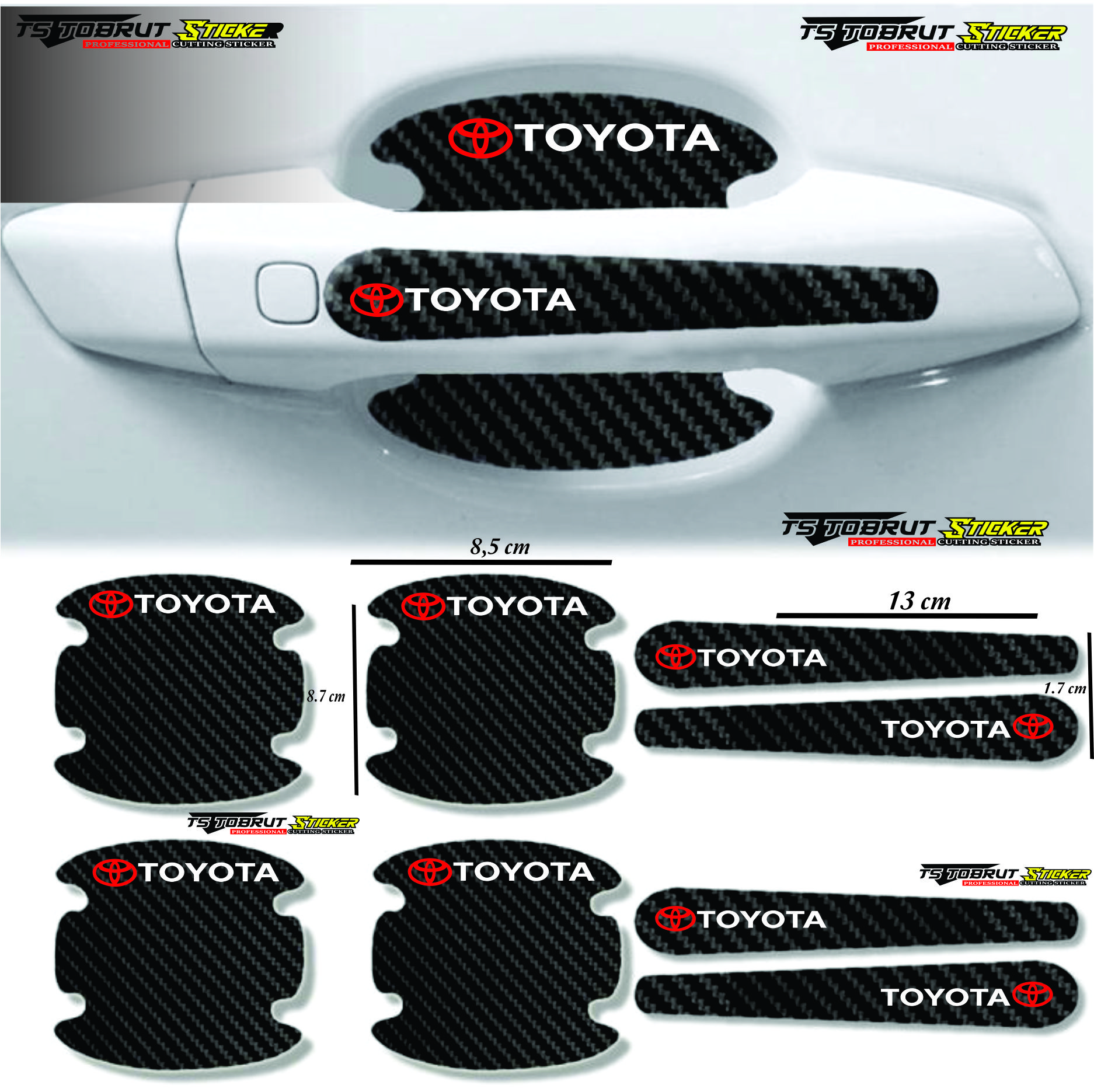 toyota stciker cuting hendle pintu mobil toyota avanza stciker mobil toyota agya unevesal Giá 20,000 Đồng*Miễn phí vận chuyển