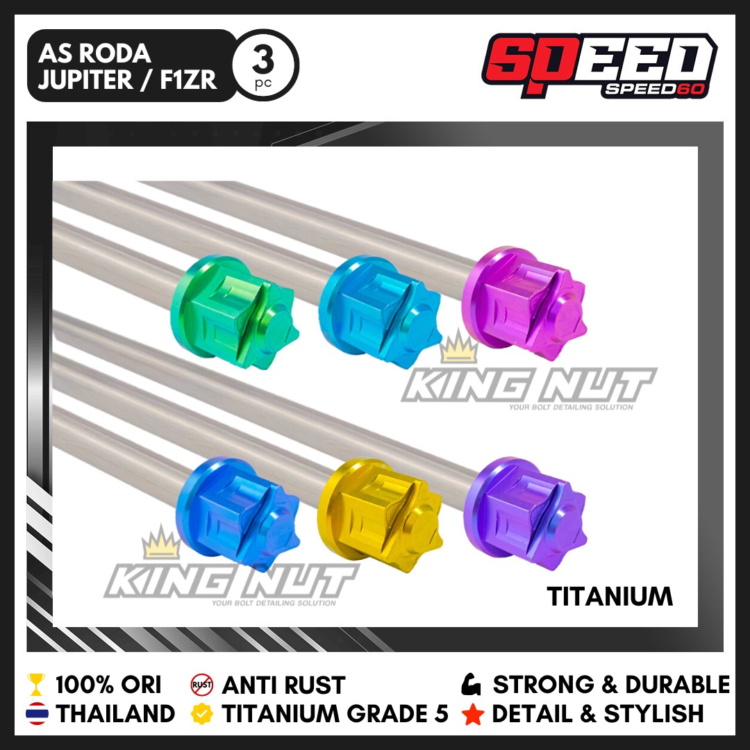 Titanium Probolt As Roda Yamaha Jupiter F1ZR Grade 5 King Nut Speed60 Harga 1,315,000 rupiah*Gratis Ongkir