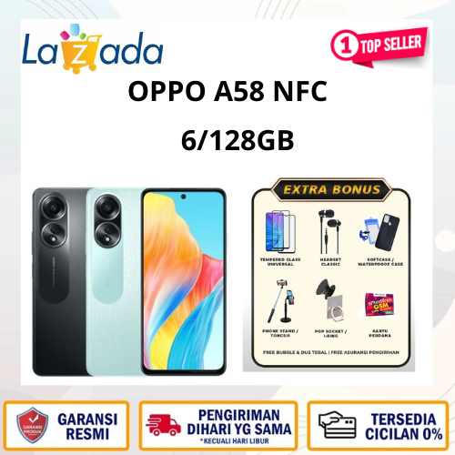 Oppo A58 NFC 6/128GB 5000mAh MediaTek Helio G85 warranty Giá 1,425,000 Đồng*Miễn phí vận chuyển