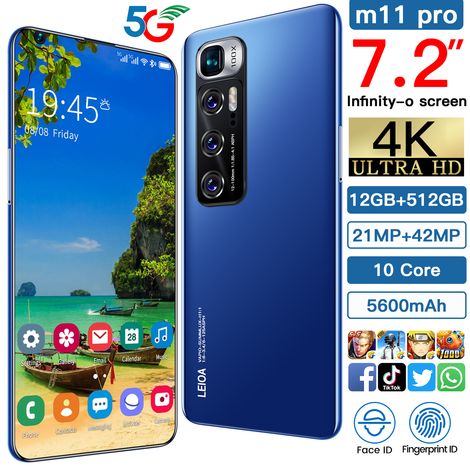 [ Merek original Asli] RAM 12 GB 512 GB ROM M11 Pro Android 10.0 7.2 inci MTK6889 seluler 10 jaringan inti 21MP 4G + 48MP  M10 RAM 6GB + 128GB handphone sunfury Garansi resmi OEM