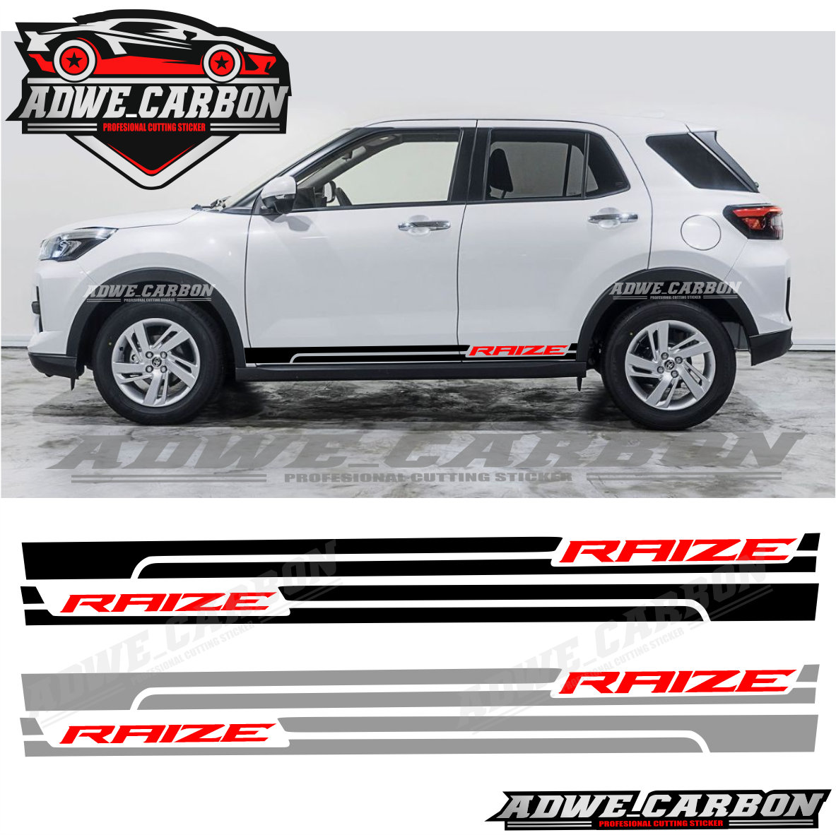 Newest Toyota Raize Rocky car sticker sticker Toyota Raize Rocky car sticker Harga 60,000 rupiah*Gratis Ongkir