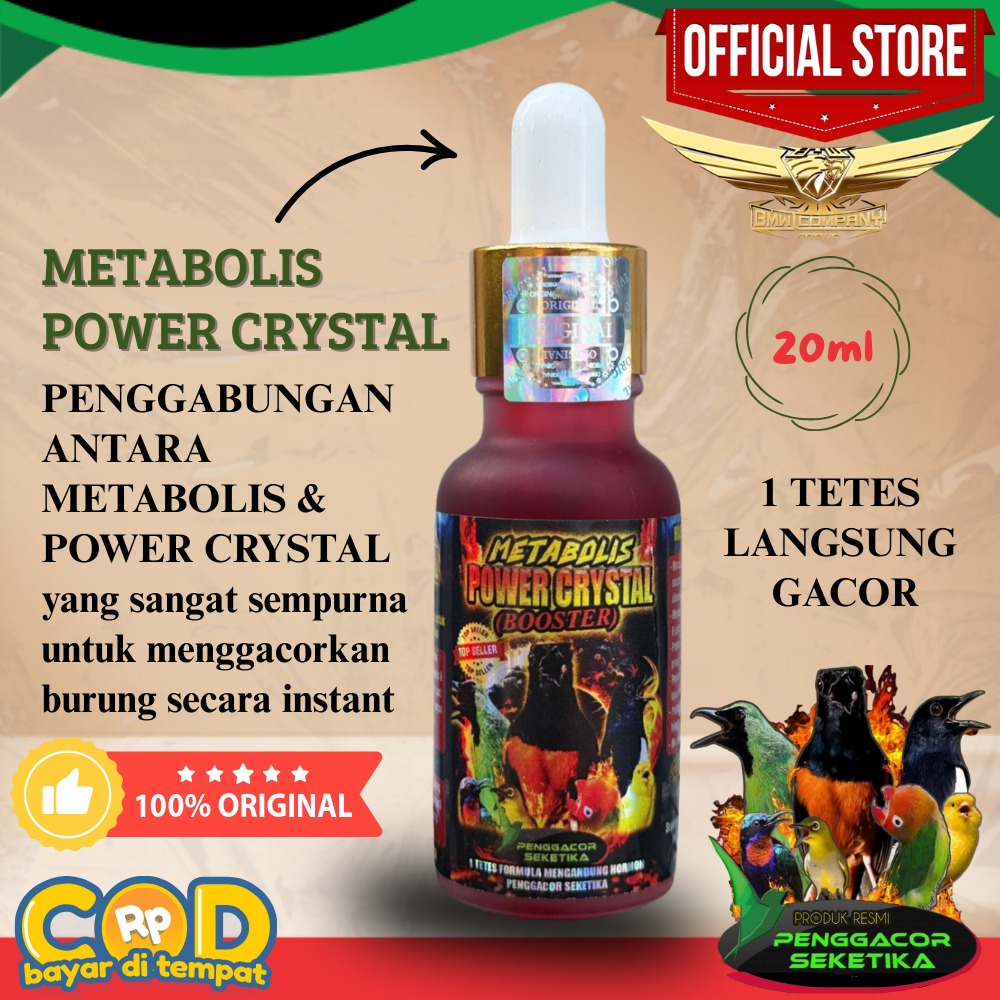 Metabolis Power Crystal Booster 20ml Vitamins to Meet the Stamina Needs of Singing Birds Harga  52,250 rupiah*Gratis Ongkir