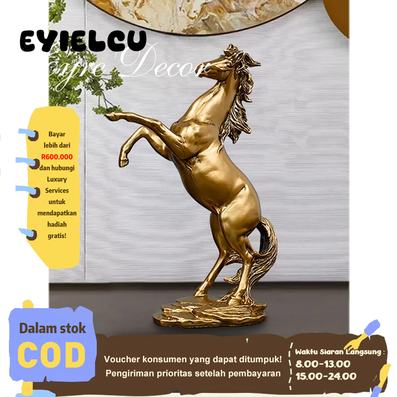 Eyre Nordic Horse Ornament Home Decor Decoration Patung Kuda Pajangan Meja Dekorasi Rumah Kantor Offic…
