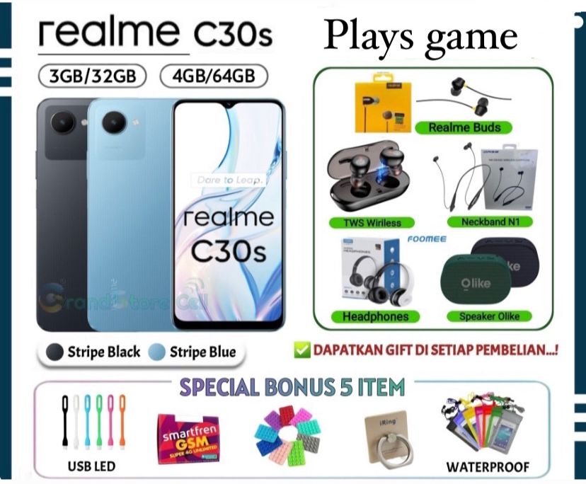 Big sale !!! HP REALME C30S C 30S RAM 3/32GB | REALME C30 S RAM 4/64GB Harga  1,375,000 Ringgit*Penghantaran Percuma
