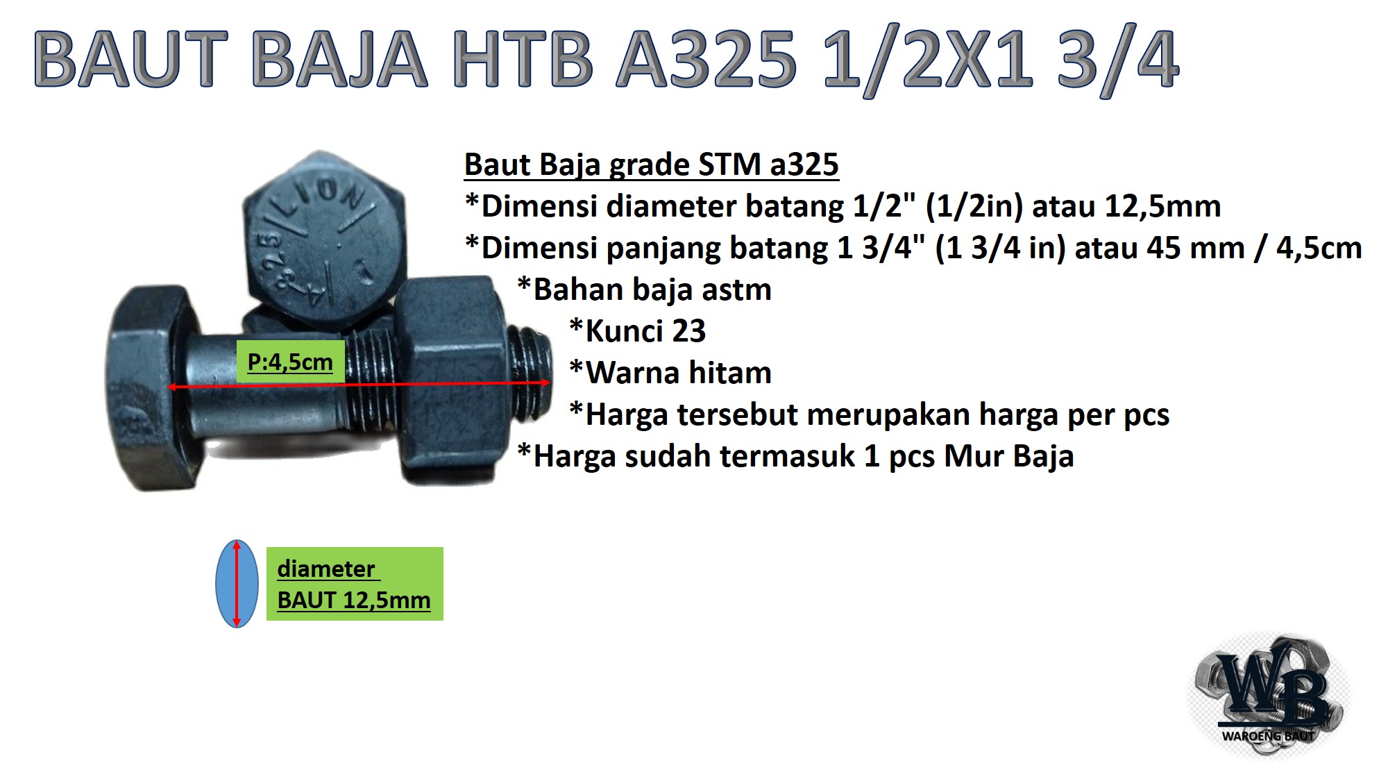 BAUT STANDART KONSTRUKSI BAJA BAUT HTB A325 VS BAUT GRADE, 50% OFF