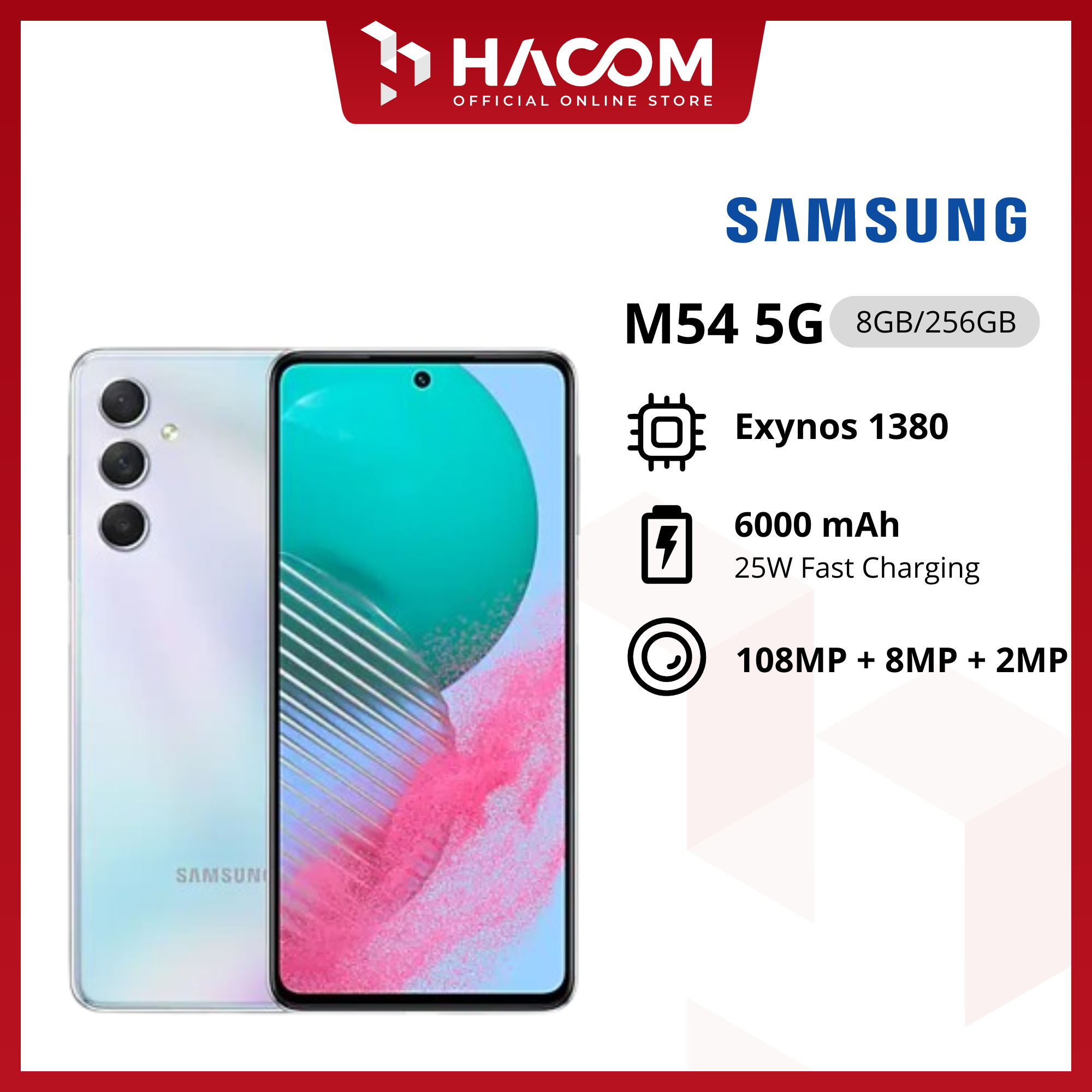 Samsung Galaxy M54 8/256GB Garansi Resmi Harga 6,499,000 rupiah*Gratis Ongkir