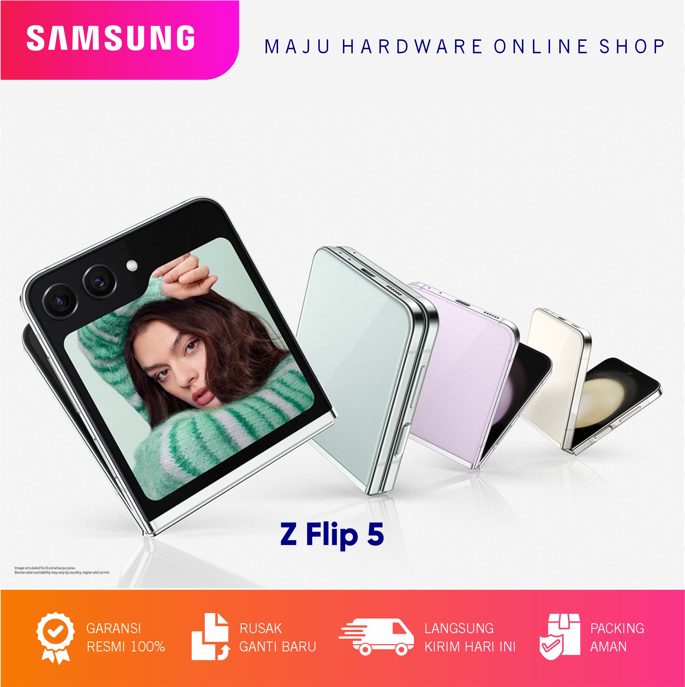 Samsung Galaxy Z Flip 5 8/256GB Garansi Resmi Harga 15,999,000 rupiah*Gratis Ongkir