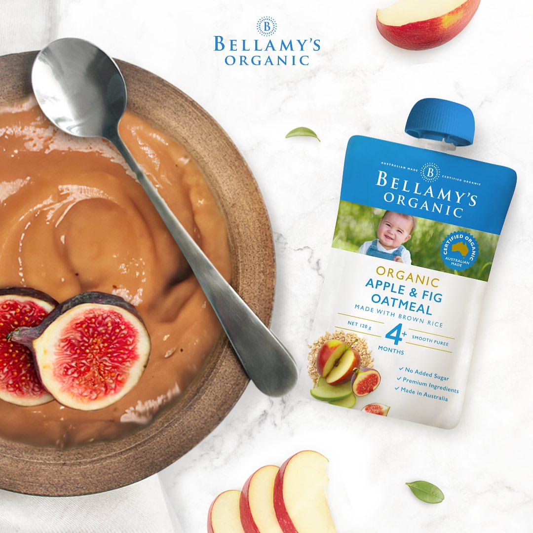 Bellamys Organic Apple Fig Oatmeal 120g Bellamy's Puree Buah Bayi