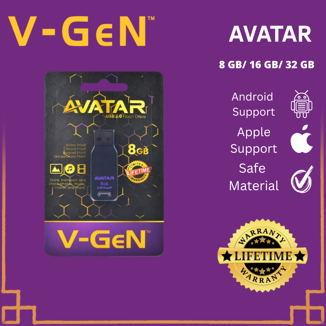 Flashdisk V-GEN AVATAR 8GB / 16GB / 32GB 2.0 Original Harga 51,500 rupiah*Gratis Ongkir