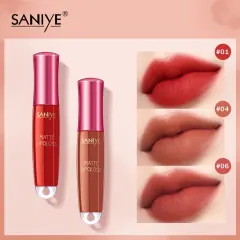 SANIYE 6 Warna Lipstik Tahan Air Mini Matte Lip Gloss Lipstik Tahan Air Fashion Kosmetik  L1193