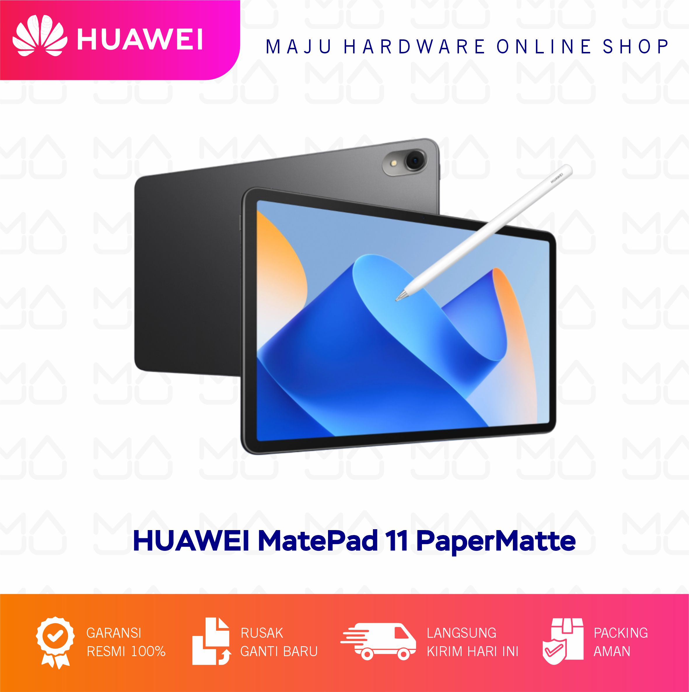 HUAWEI MatePad 11" PaperMatte Edition Tablet | 8+128G | 120H Harga 7,699,000 rupiah*Gratis Ongkir