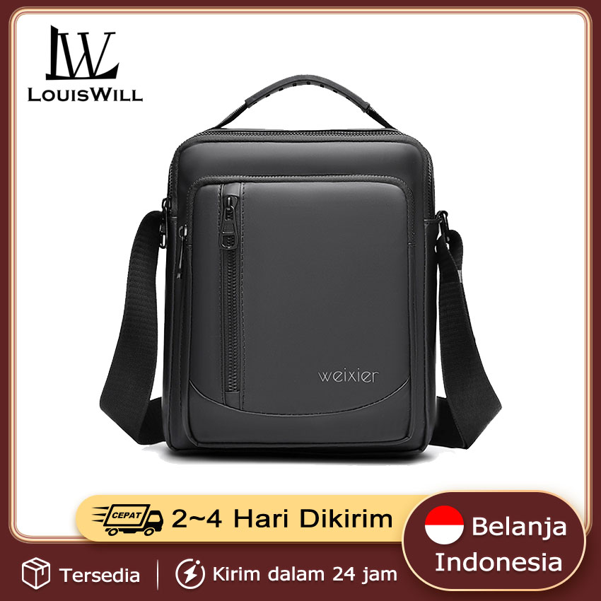 Lazada Indonesia - LouisWill Tas Selempang Kulit Pria Keren Tas Kerja PU Air Tas Slempang Kecil Pria Eiger Terbaru Tas Bahu Luar Ruangan Tas Kulit Cowok Olahgara Fashion Tas Messenger Tas Sling Bags Tas Gadget Outdoor Tas Slempang Kerja Pria Murah