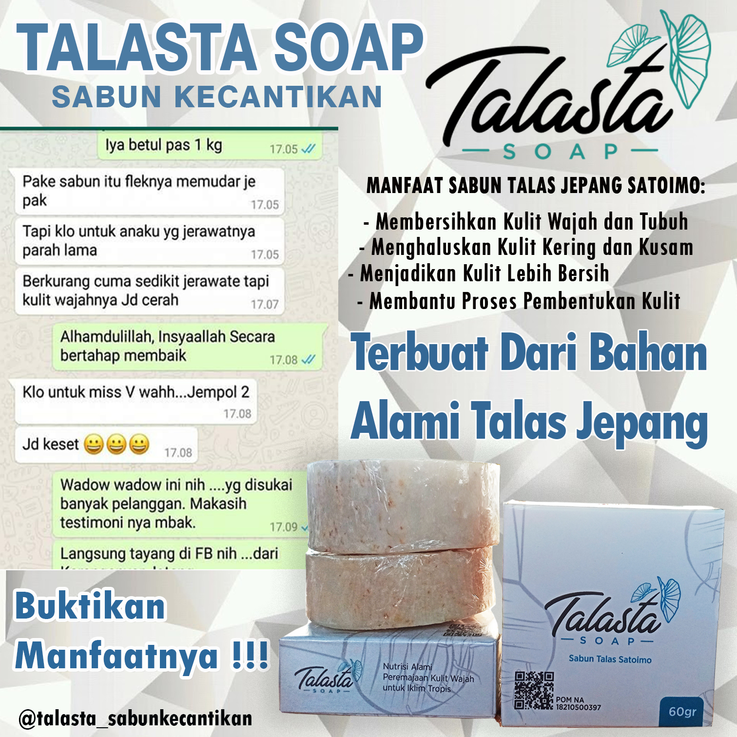 Lazada Indonesia - SABUN TALASTA SABUN KECANTIKAN HERBAL SABUN JEPANG PREMIUM KECANTIKAN SABUN JERAWAT CREAM PEMUTIH PENCERAH WAJAH FACIAL FOAM SABUN MUKA BPOM UNTUK SABUN JERAWAT