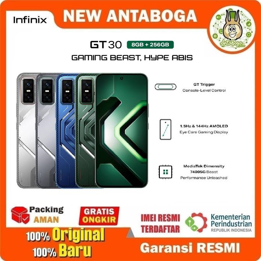 Infinix GT 30 5G 8/256 GB official warranty Harga  3,350,000 Ringgit*Penghantaran Percuma