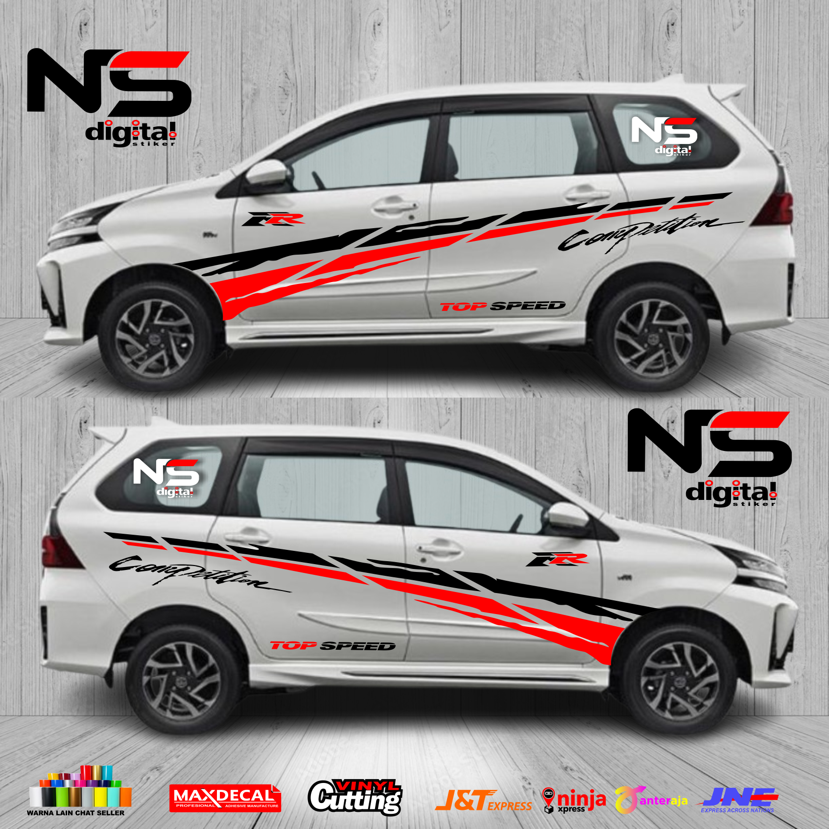 New Cutting Avanza Car Stickers Latest Toyota Stickers Avanza Car Side Body Accessories Harga 220,000 rupiah*Gratis Ongkir