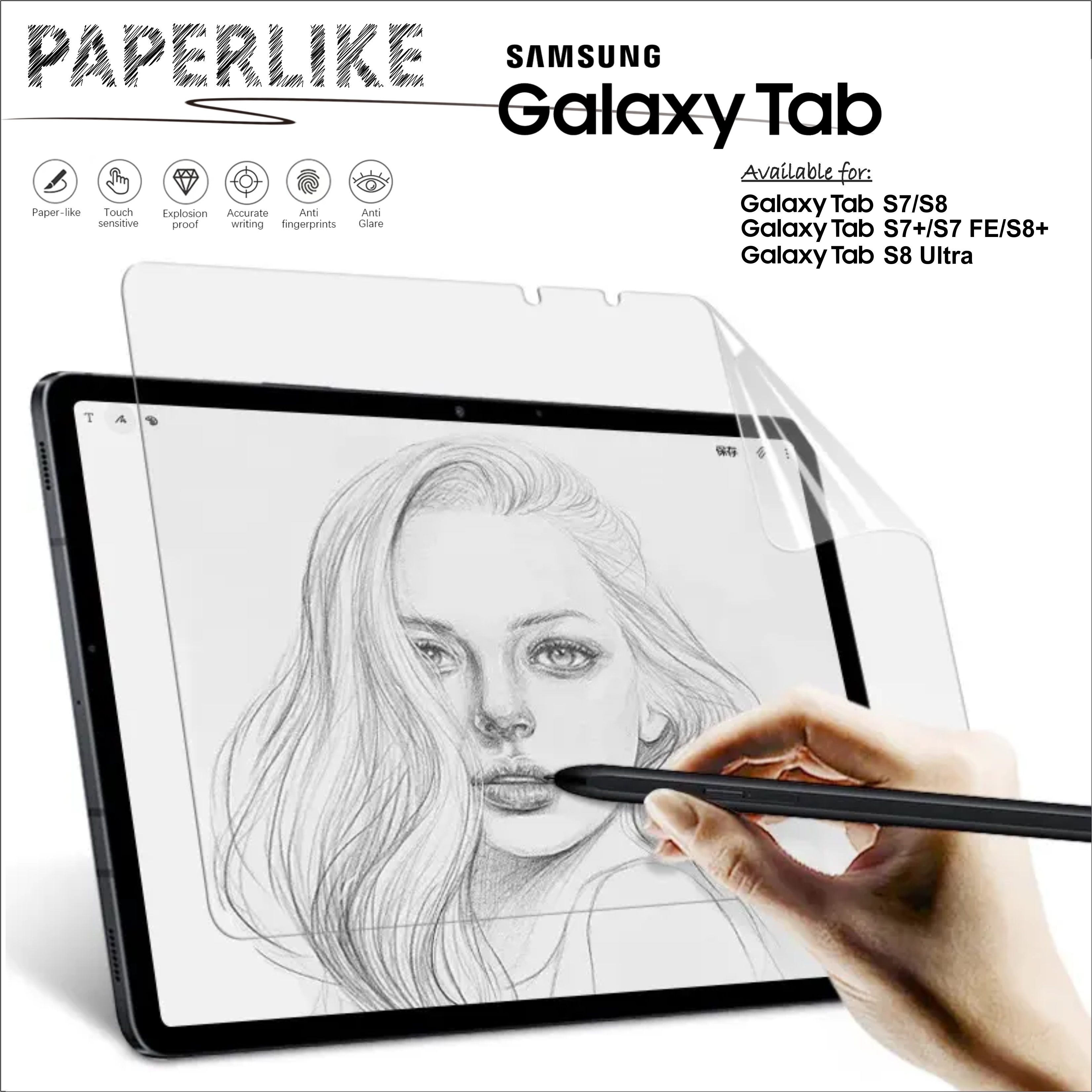 Tempered Glass Samsung Galaxy Tab S6 Lite Paperlike Paperlike