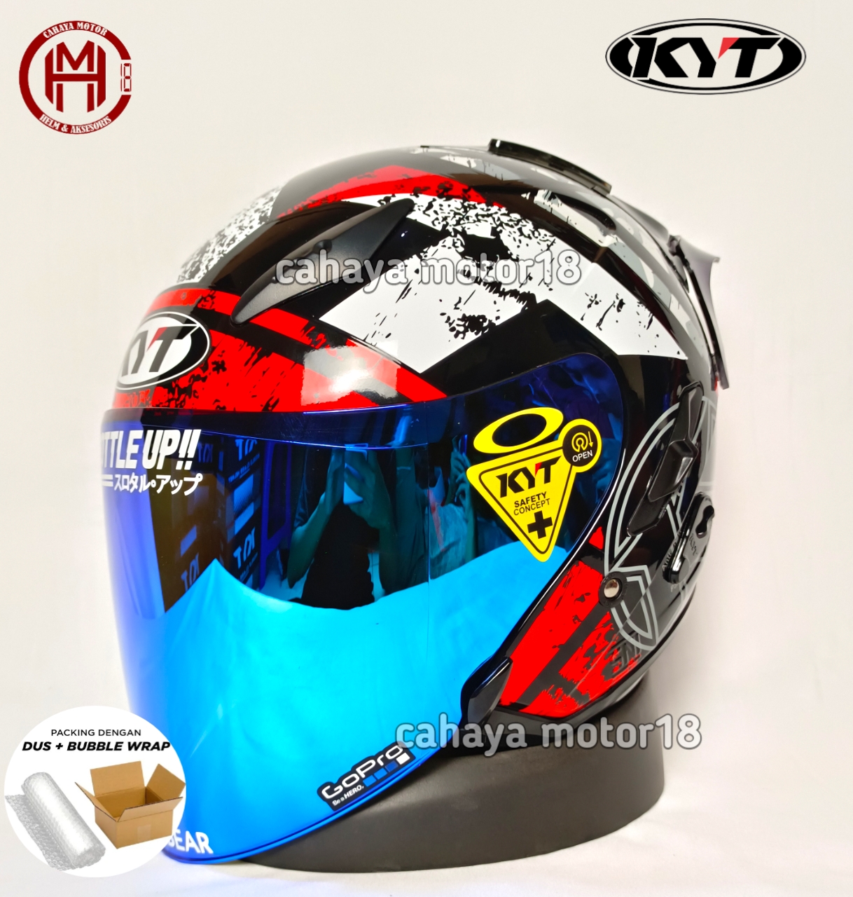 PAKET GANTENG KYT GALAXY FLAT R #5 BLACK RED KACA IRIDIUM|KYT CUSTOM ORIGINAL Harga 580,000 Ringgit*Penghantaran Percuma