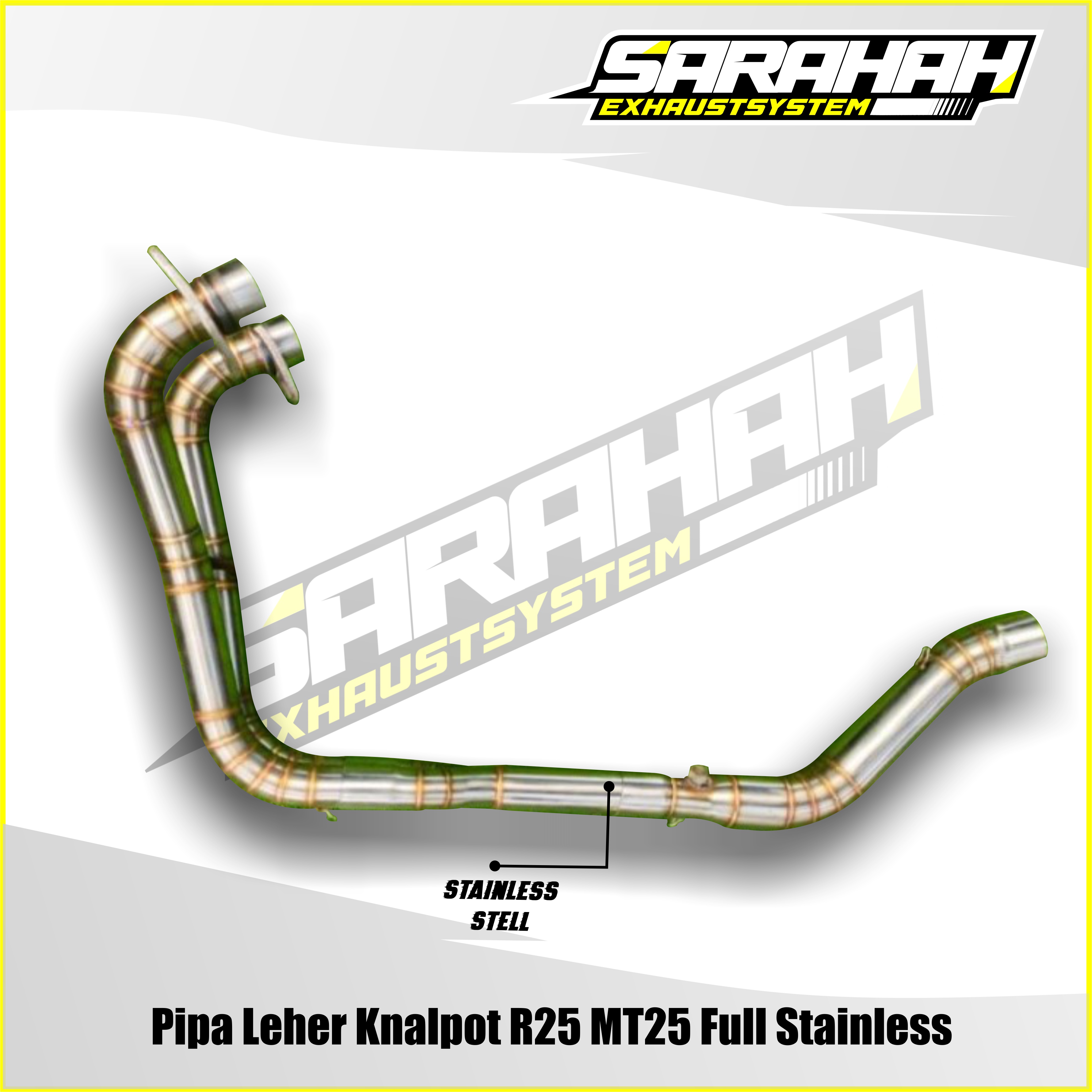 Pipa Leher Knalpot R25 MT25 Full Stainless - Sarahah Exhaust Harga 750,000 rupiah*Gratis Ongkir