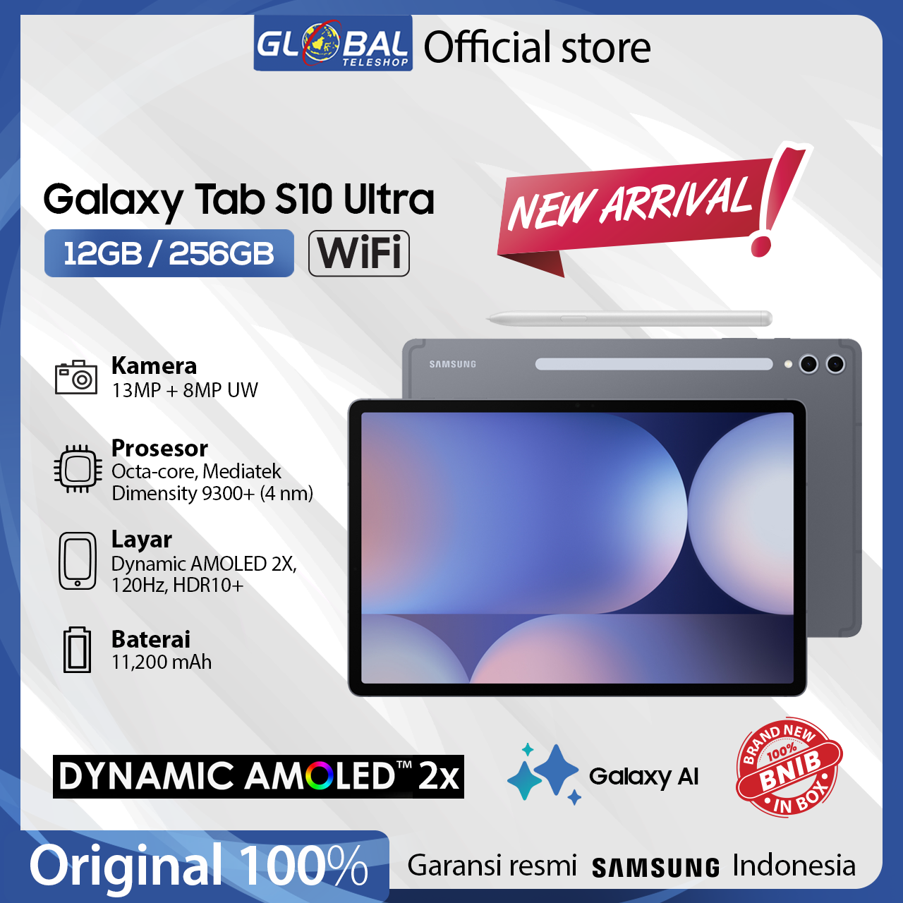 Samsung Galaxy Tab S10 Ultra WiFi 12/256GB Tablet AI Garansi Resmi Harga  20,999,000 Ringgit*Penghantaran Percuma