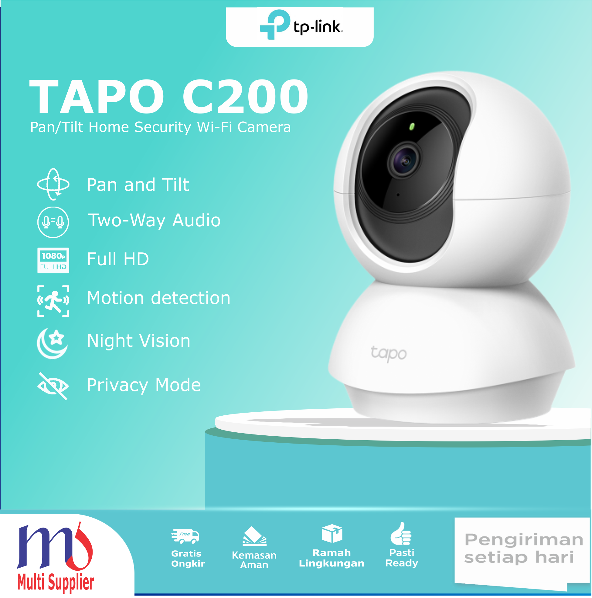 Wifi Camera C200 Tapo Camera TP-LINK Tapo C200 2MP Pan/Tilt Home