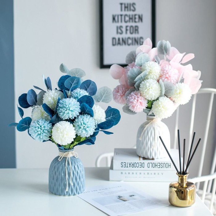 Pajangan Vas Bunga keramik bunga dekorasi - Vase Fake Flower Pajangan Vas Bunga Estetik Dekorasi Ruangan