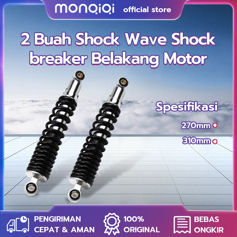 Monqiqi 2 Buah Shock Wave Shock breaker Belakang Motor 270/310MM Belakang Motor Semua Jenis Motor Harga 89,999 rupiah*Gratis Ongkir