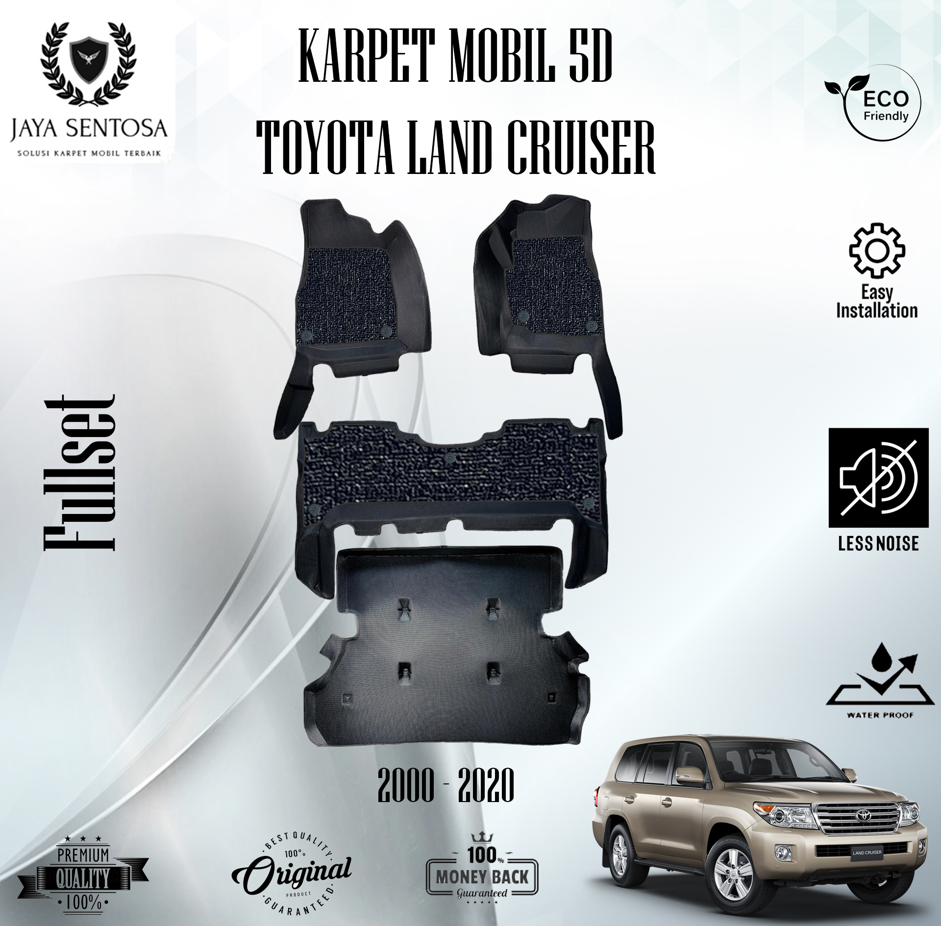 5D Car Carpet for Toyota Land Cruiser 2000-2020 + Foot Mat - 5D Carpet New Model Fullset Harga 600,000 rupiah*Gratis Ongkir