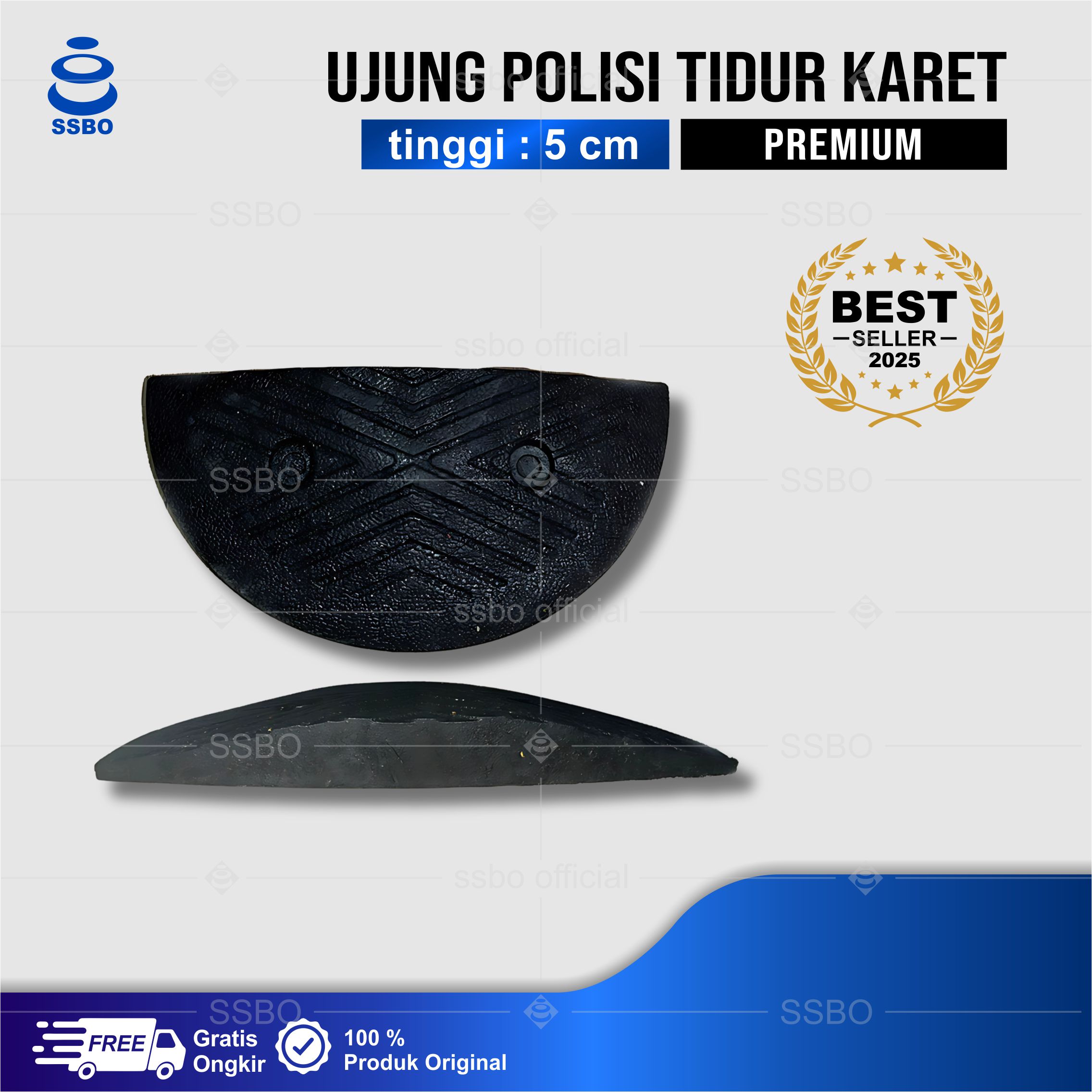 High speed bump rubber 5 cm Police bed rubber for road speed controller Harga 50,000 rupiah*Gratis Ongkir