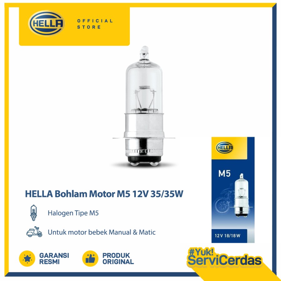 Hella Bohlam Motor M5 12V 35/35W P15d-25-3 Harga 10,000 rupiah*Gratis Ongkir
