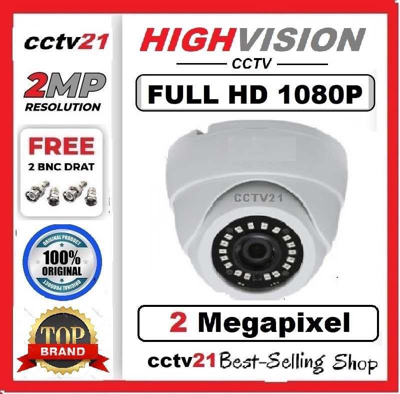 	 Kamera Cctv Indoor Real 2Mp Highvision Full Hd 1080P Free 2Bnc 	