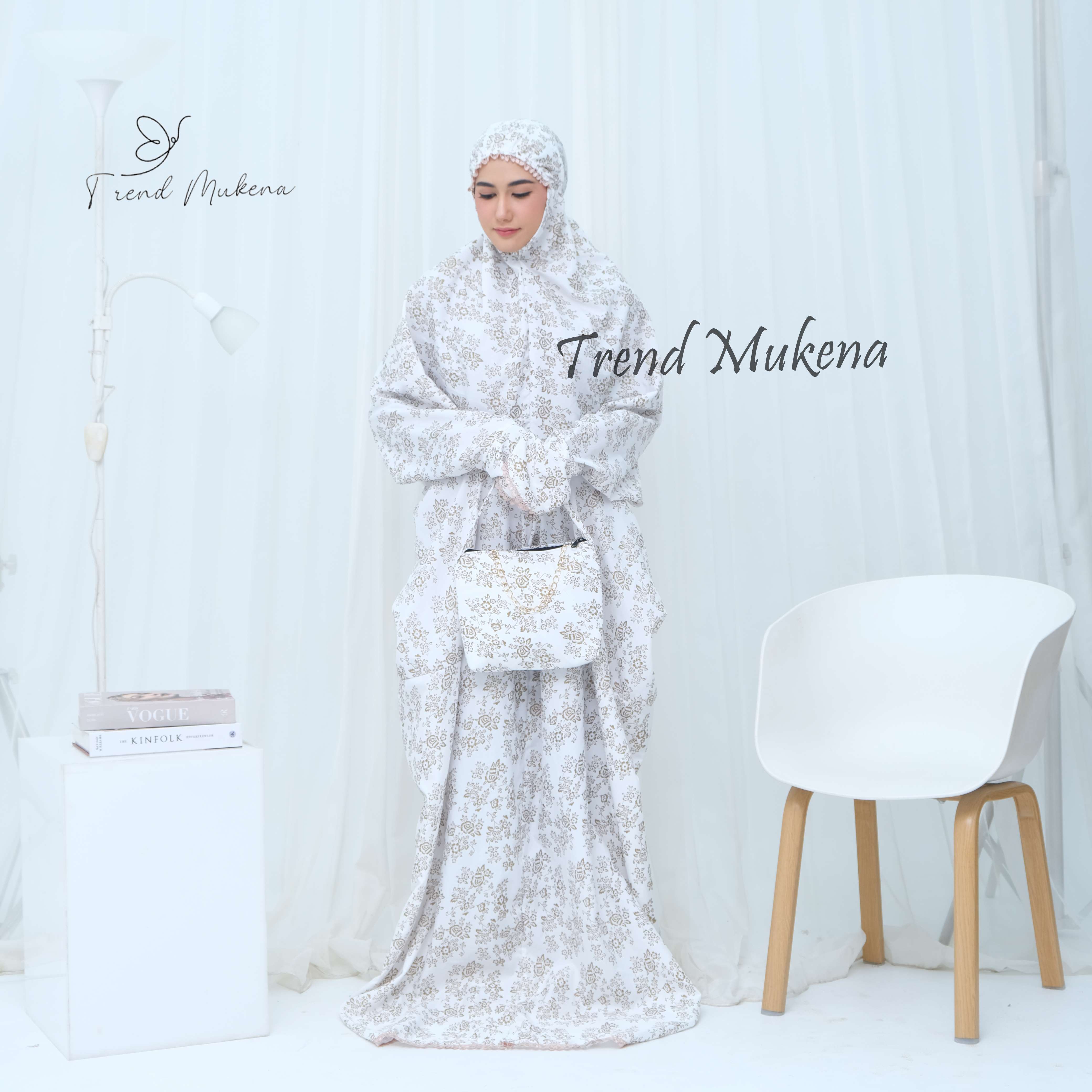 Mukena Terusan Katun Motif Premium