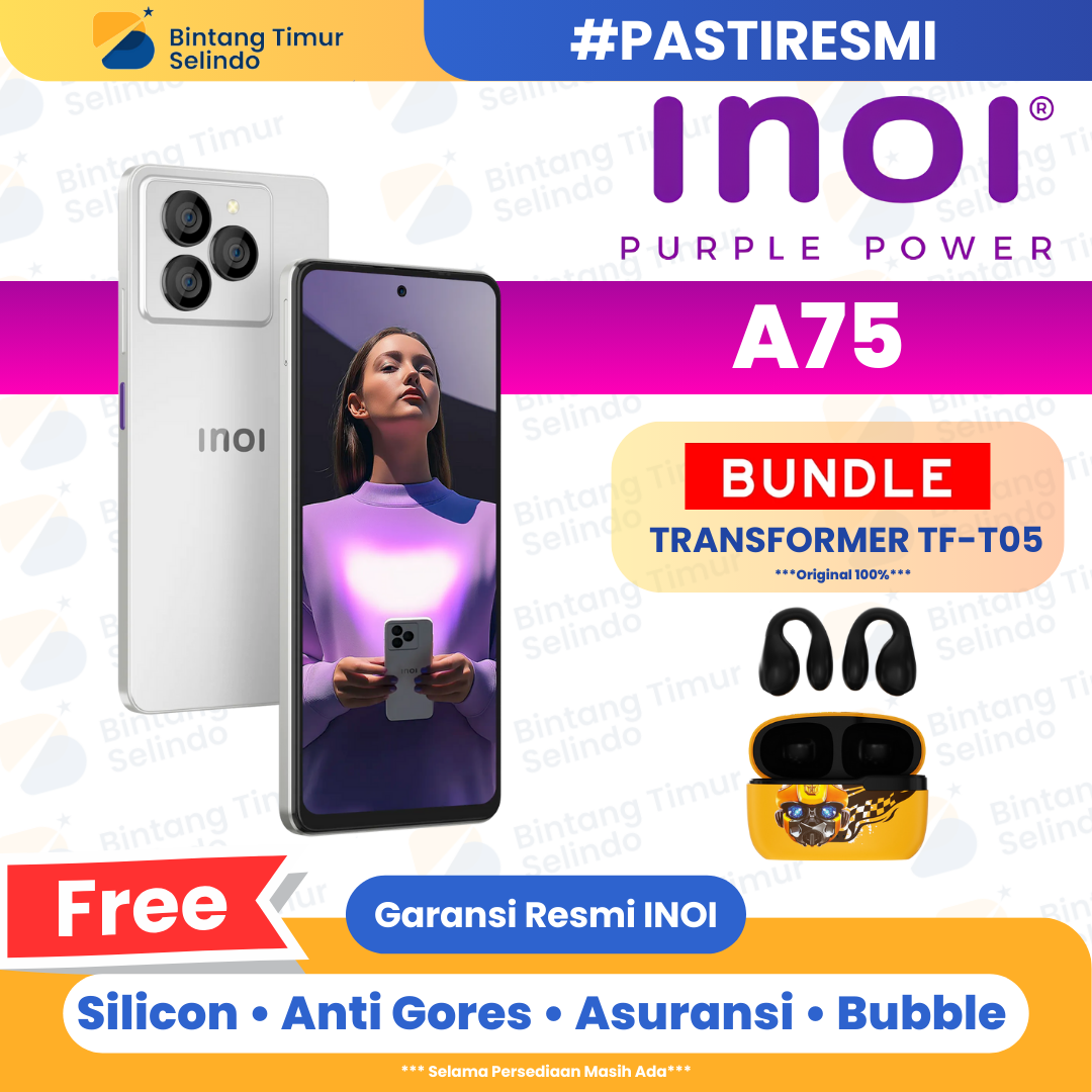 INOI A75 Elegance 6/256GB & 8/512GB – Smartphone Premium dengan Garansi Resmi dan Performa Andal Harga 1,585,000 rupiah*Gratis Ongkir